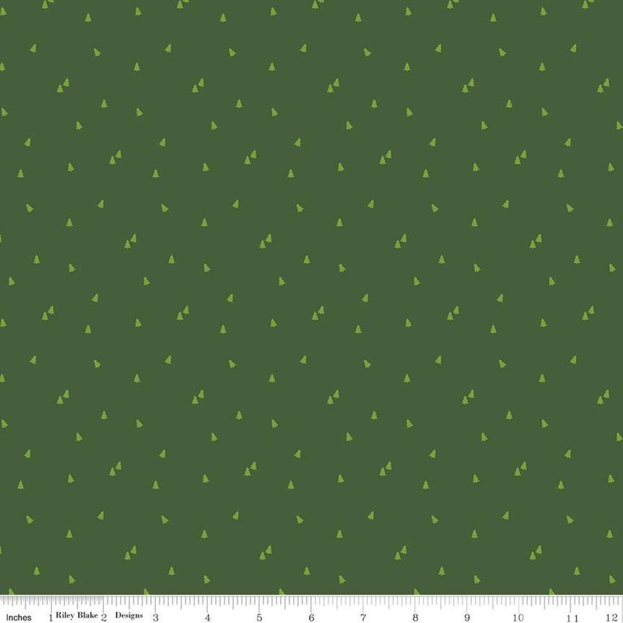 Fabric Riley Blake Seasonal Basics Green Trees by the Quarter Yard C654-GREEN